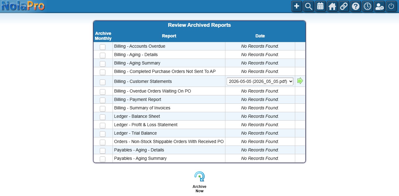 Archived Reports