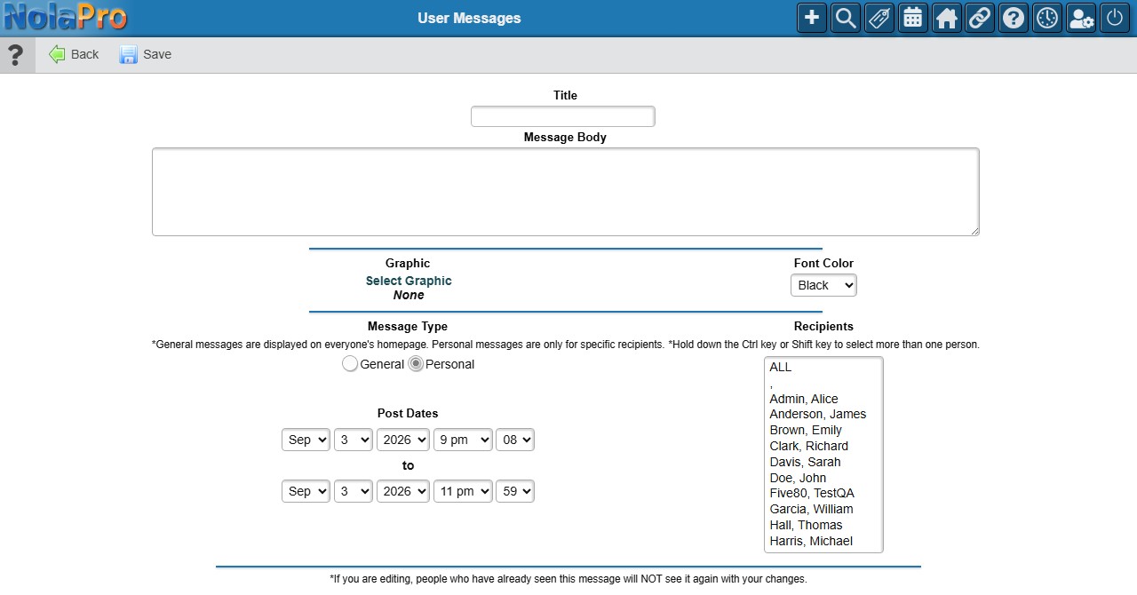 New message form