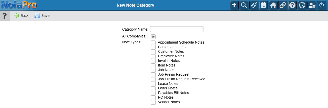New Note Category