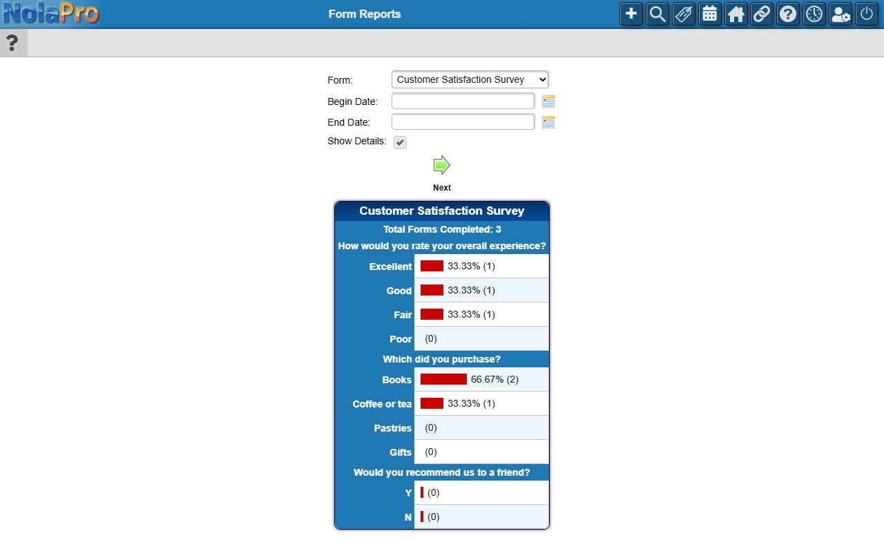 Form Reports - summary of answers