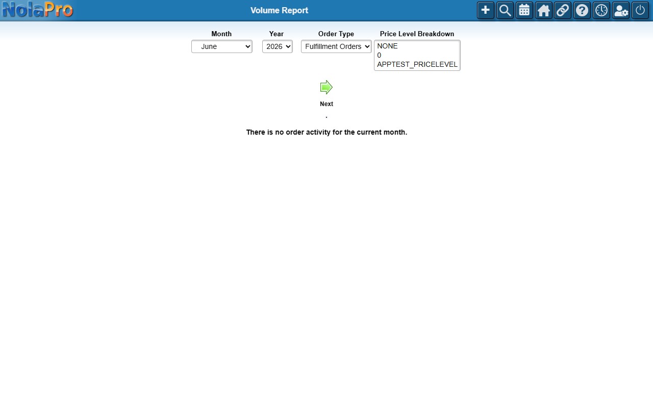 Order Volume Report