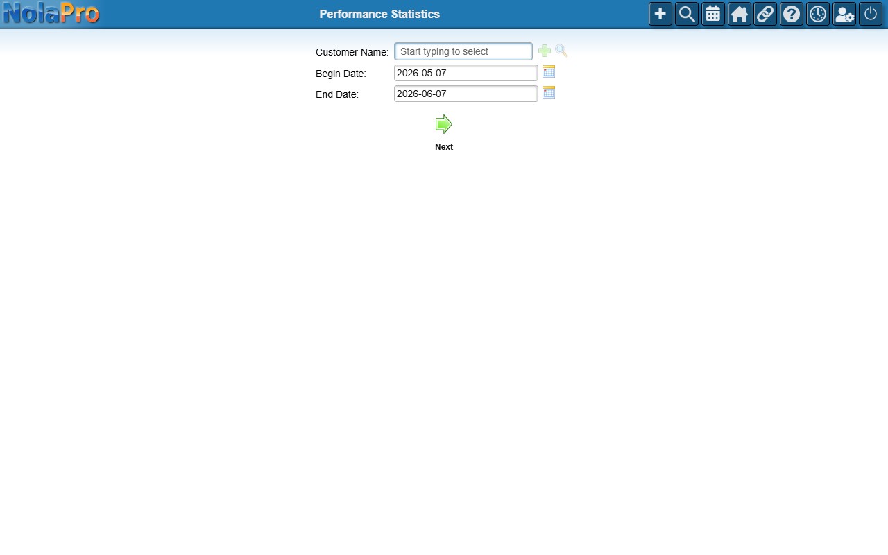 Performance Statistics filters