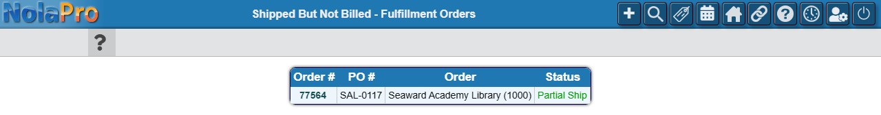Shipped But Not Billed