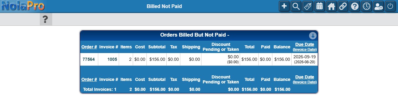 Billed Not Paid