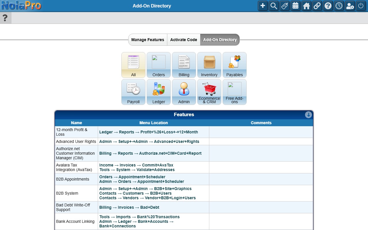 Add-ons - Add-On Directory tab
