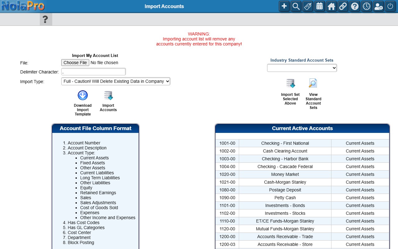 Import Accounts