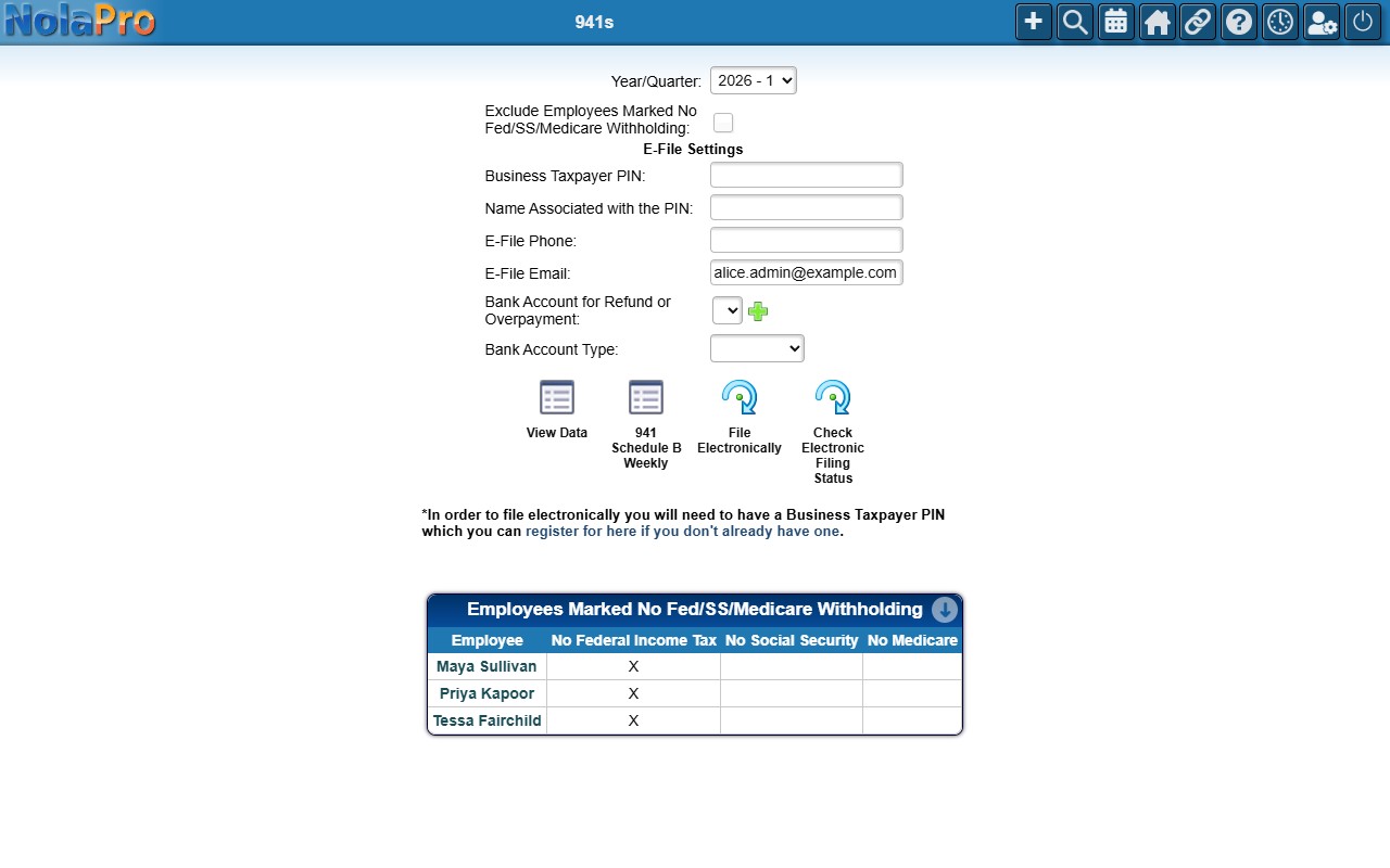 941s report options