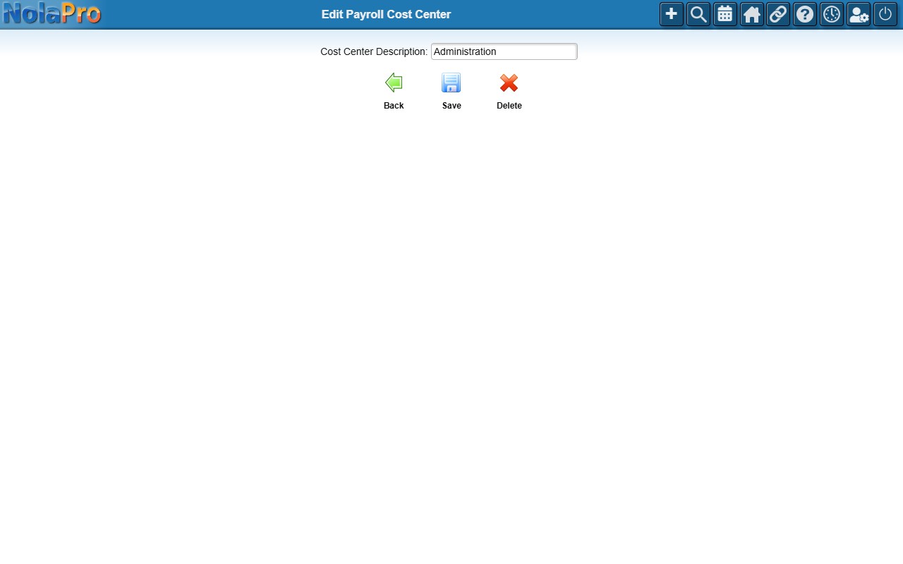 Edit Payroll Cost Center