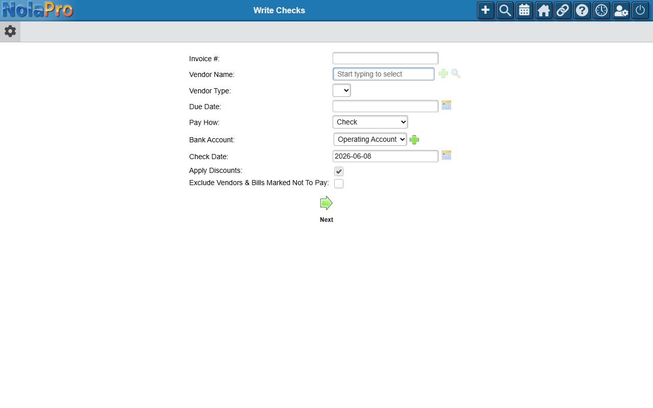 Write Checks Filter