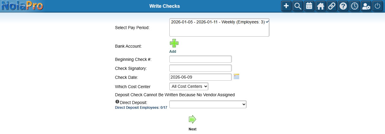 Write Payroll Checks
