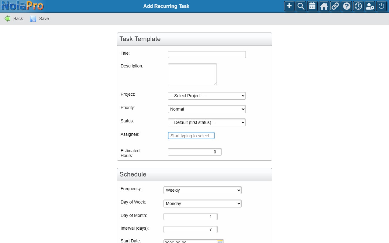 Add Recurring Task