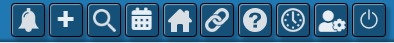 NolaPro top menu bar showing the notification bell icon at the left of the top-right icon cluster