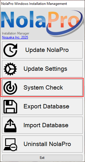 NolaPro Windows Installer System Check